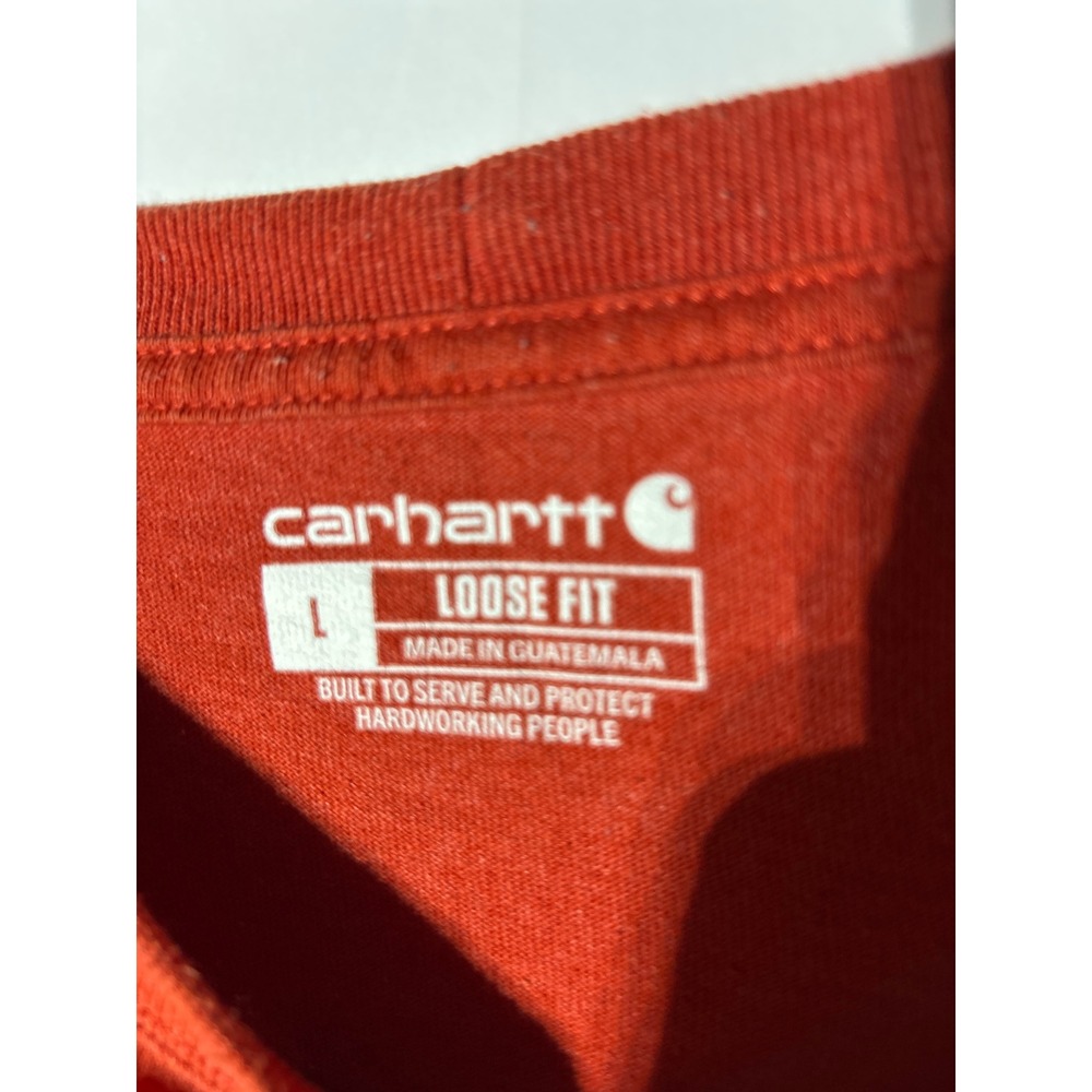 Carhartt Mens Loose Fit Short Sleeve Pocket T Shirt Red Size Large - Picture 3 of 6